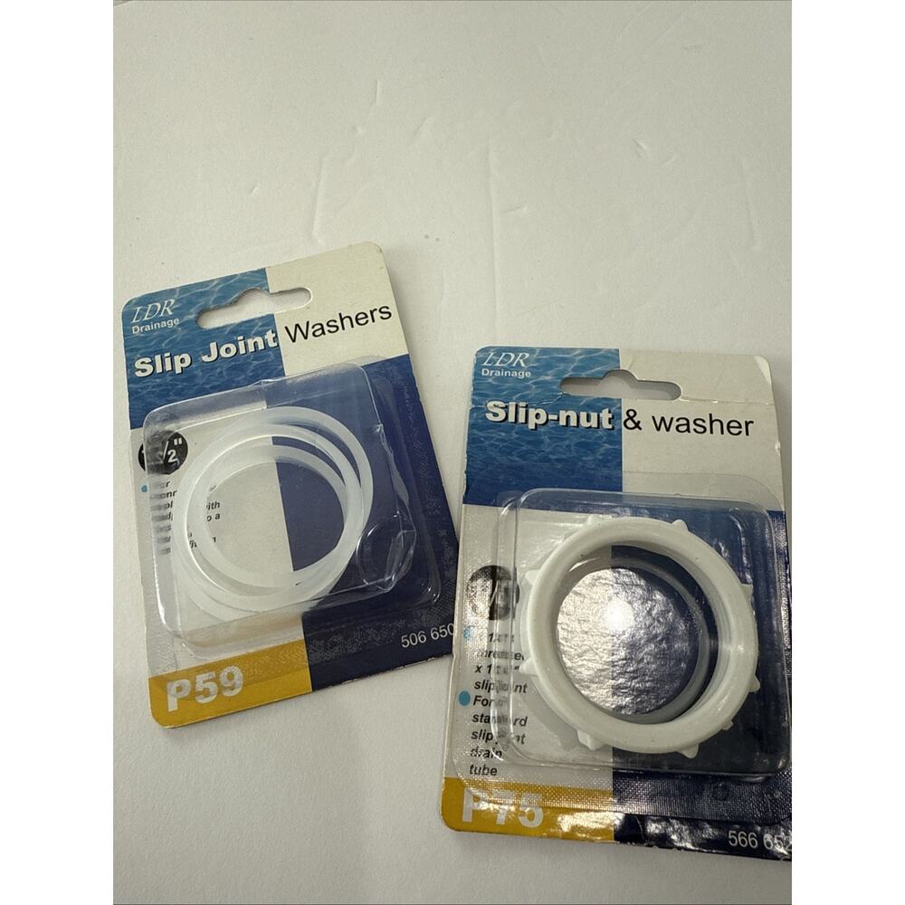 LDR Plumbing Lot: P59 1.5" Slip Joint Washers & P75 1.25" Slip-Nut & Washer